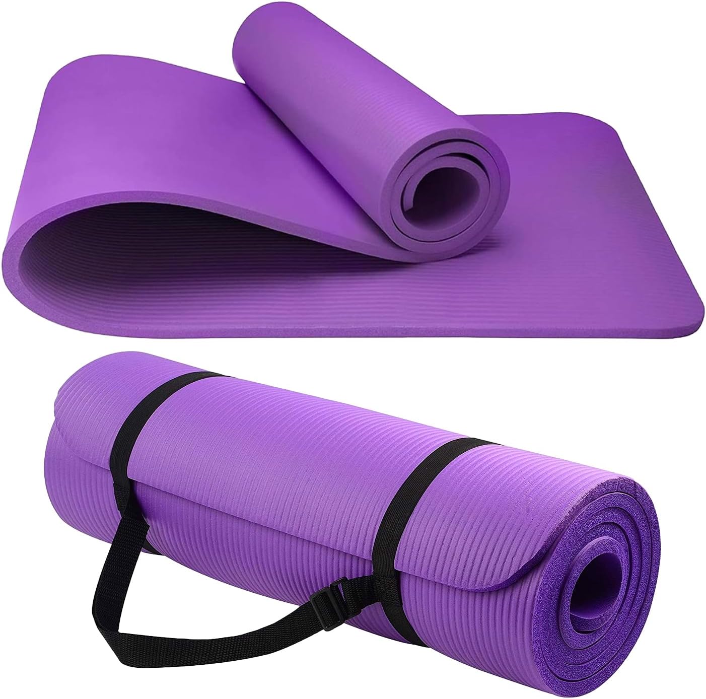 Ultra-Thick 10mm Yoga Mat with Carrying Strap - Lightweight Home Gym